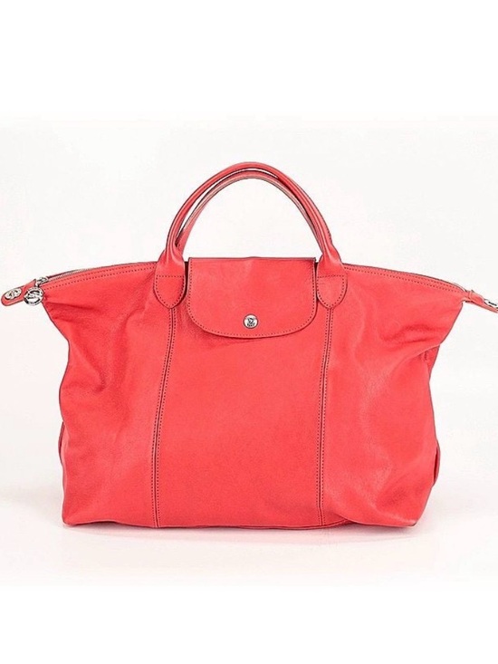 Longchamp Handbags - Longchamp Red Leather Tote Bag